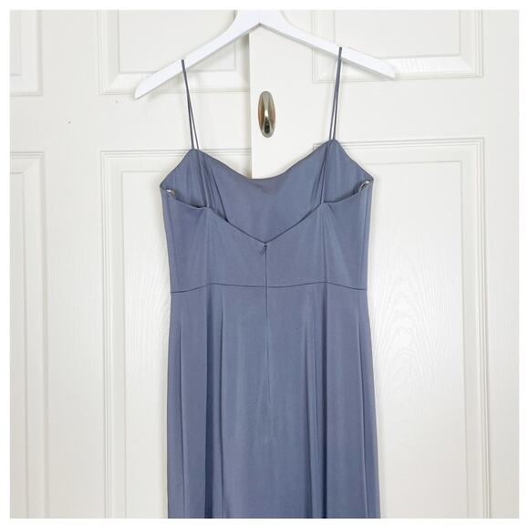 Jenni Yoo Collection Aniston Hydrangea Spaghetti Strap Gown Lined - Picture 6 of 11